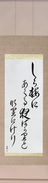 Japanese Hanging Scroll - Buson - To white plum blossoms, Each night just dawning, Evermore (shiraume ni akuru yo bakari to nari ni keri)  (VD6A)