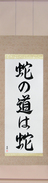 Japanese Hanging Scroll - Snakes Follow The Way Of Serpents (ja no michi wa hebi)  (VS5A)